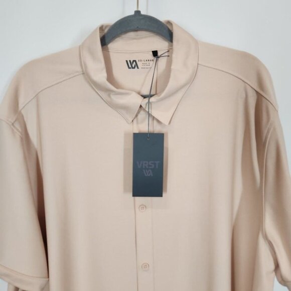 NWT VRST Men's Short Sleeve Button Down Shirt in Minimal Pink Size 2X - Picture 4 of 8